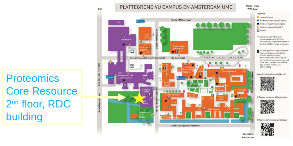 Proteomics Core Resourse map